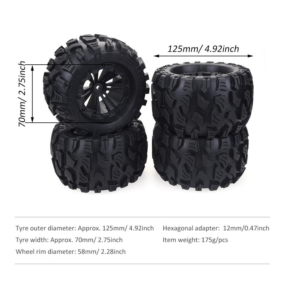 Rc Truck Monster - Zd Racen 4 Stuks 125Mm 1/10