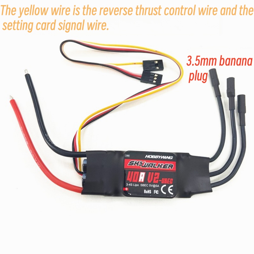 Rc Hobby Wing - FATJAY Hobbywing SkyWalker 40A-V2 ESC borstelloos
