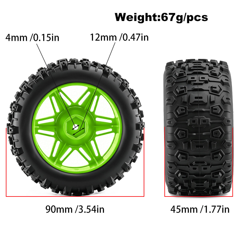 4PCS RC Monster Truck Wielen B - Rc Truck Monster recensie en prijs